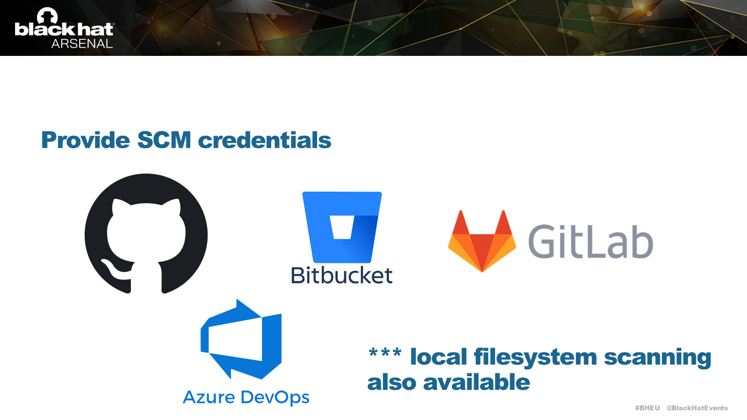 Secret Magpie supports Github, Bitbucket, Gitlab, Azure DevOps and local file system scanning.